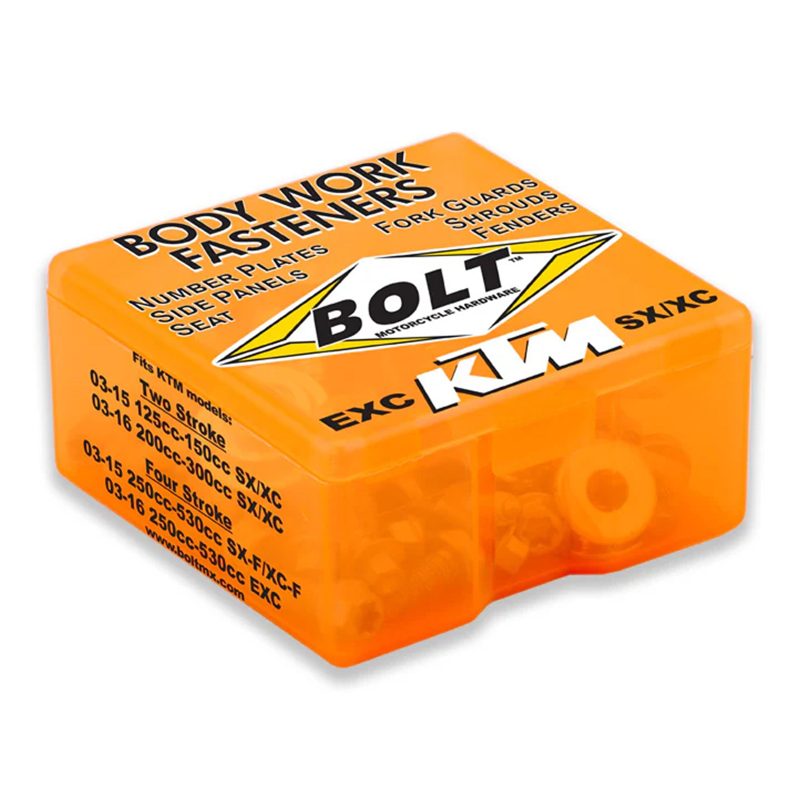 PLASTIC BOLT KIT KTM, BOLT HARDWARE KTM-PFK1 BMKTMPKF1, KTM-0306SX0507XC KTM-0407EXC KTM-0710SX0810XC KTM-0810EXC KTM-112SXC12EXC