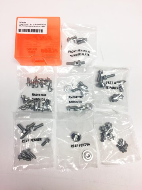 PLASTIC BOLT KIT KTM 125-500 16-19, BOLT HARDWARE KTM-16SXC17EXC