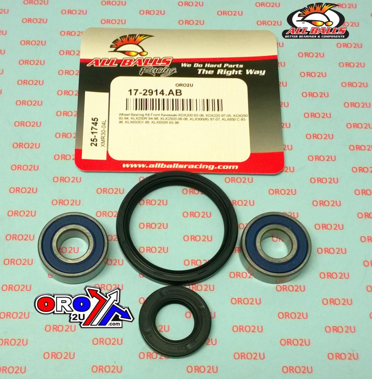 WHEEL BEARING KIT FRONT 92-08 KAW KDX/KLX, ALLBALLS 25-1745 DIRT - Image 2
