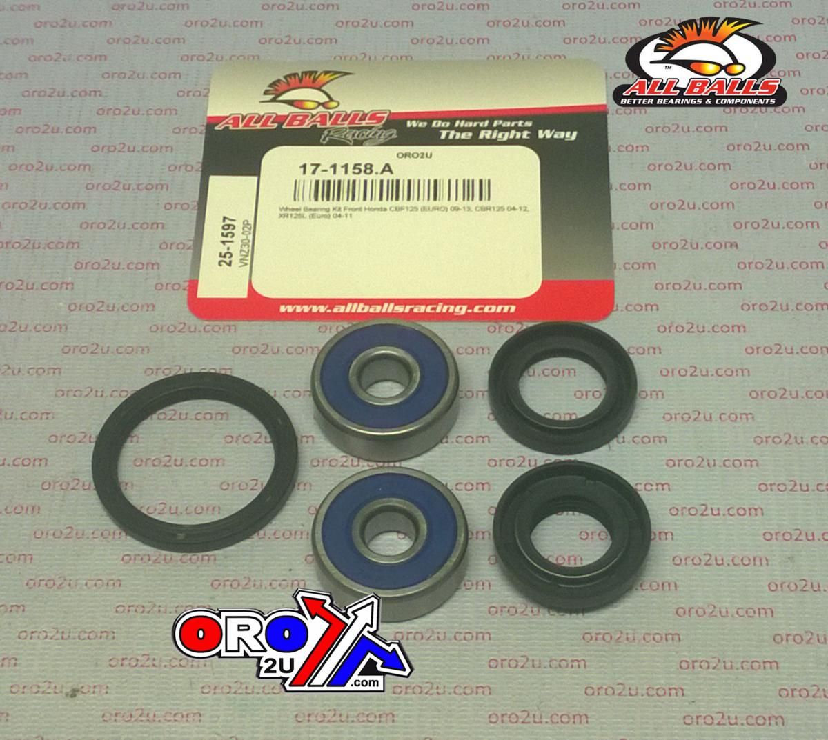 WHEEL BEARING KIT FRONT 82-15 HON 125, ALLBALLS 25-1597 ROAD - Image 8