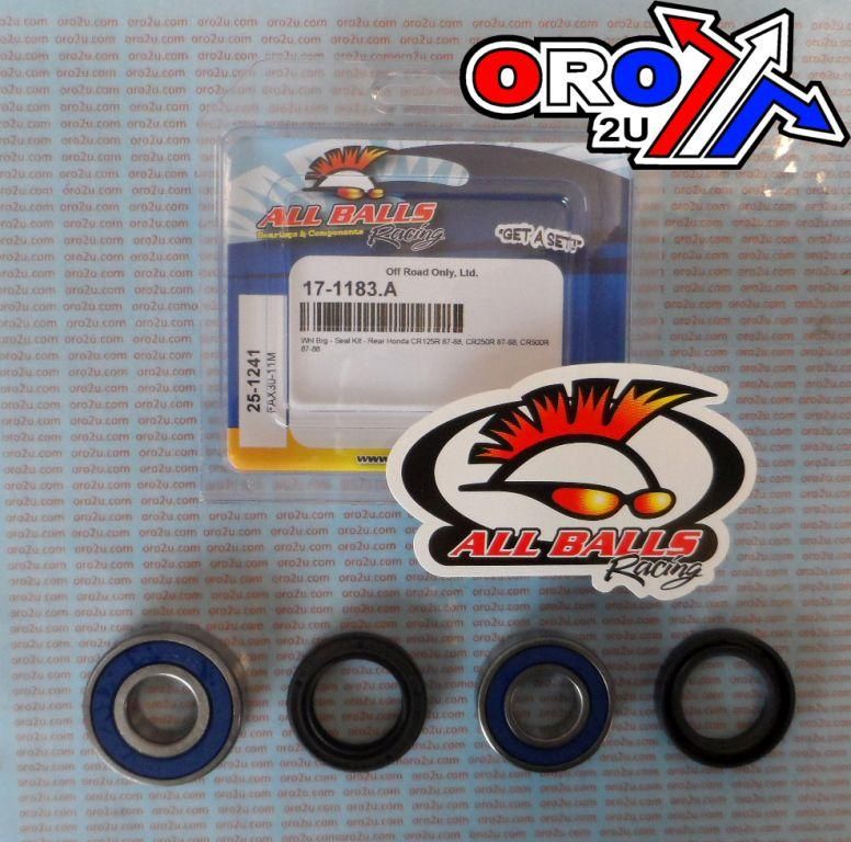 WHEEL BEARING KIT REAR 87-88 HON CR125/250/500, ALLBALLS 25-1241 DIRT - Image 3
