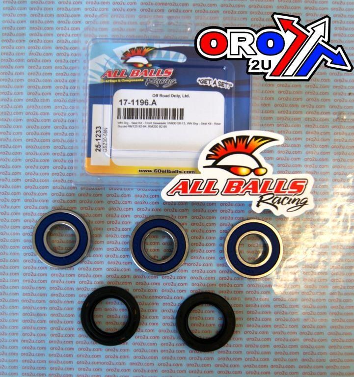 WHEEL BEARING KIT FRONT & REAR 92-22 KAW VN900/SUZ RM125/250, ALLBALLS 25-1233 ROAD/DIRT - Image 3
