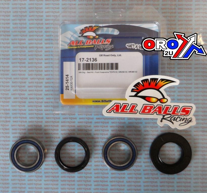 WHEEL BEARING KIT FRONT 2002 HUSKY TE570/WR250/360, ALLBALLS 25-1414 DIRT