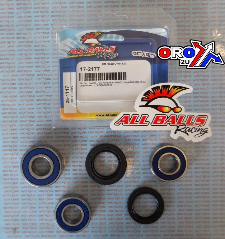 WHEEL BEARING KIT REAR 00-22 KAW KLX400/SUZ DRZ400, ALLBALLS 25-1117 DIRT/ROAD - Image 2