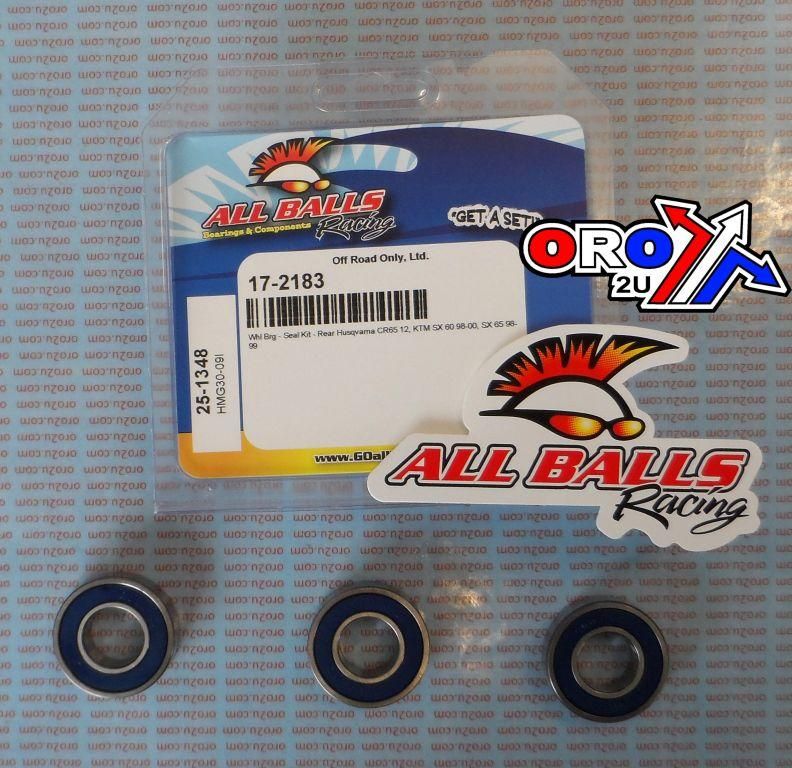 WHEEL BEARING KIT REAR 98-12 KTM SX65/HUSKY CR65, ALLBALLS 25-1348 DIRT