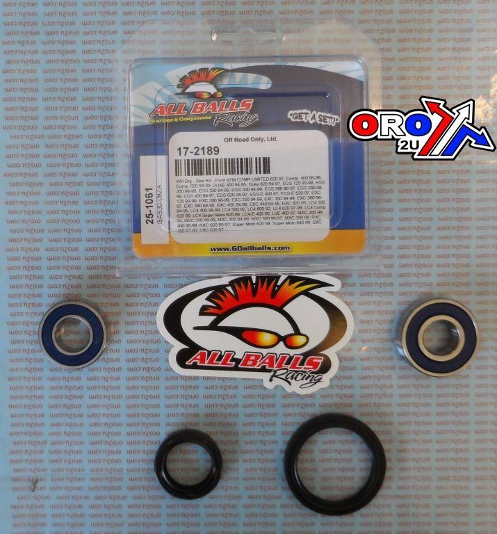 WHEEL BEARING KIT FRONT 92-02 KTM COMP/DUKE/EGS/EXC/LC4, ALLBALLS 25-1061 ROAD/DIRT - Image 3