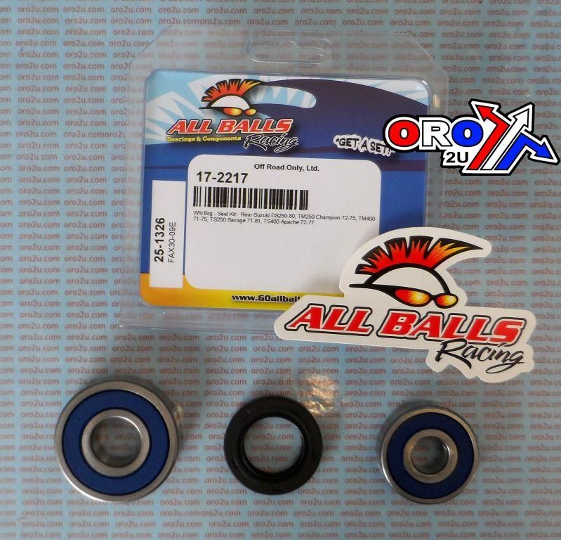 WHEEL BEARING KIT REAR 71-80 SUZ DS/TM/TS 250/400, ALLBALLS 25-1326 DIRT - Image 2