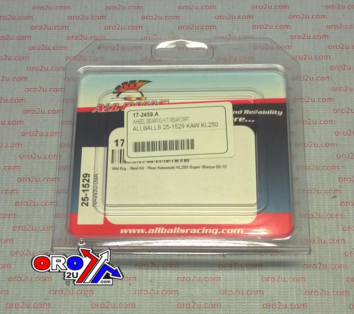 WHEEL BEARING KIT REAR 00-10 KAWASAKI KL250 SUPER SHERPA, ALLBALLS 25-1529 ROAD