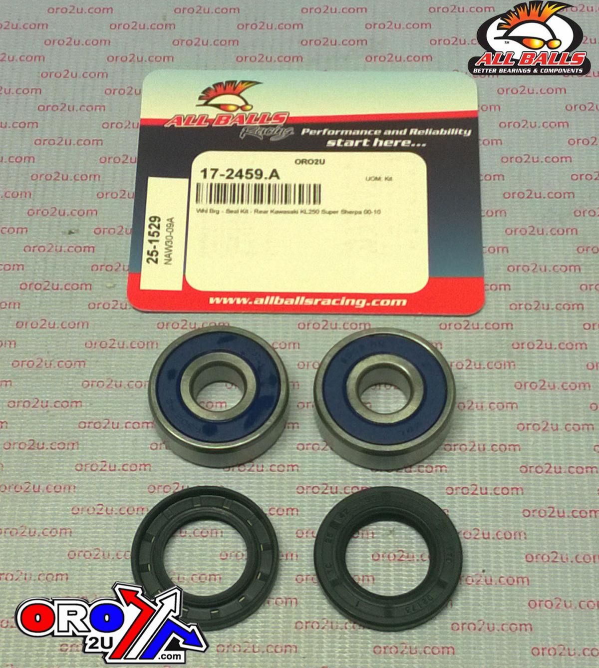 WHEEL BEARING KIT REAR 00-10 KAWASAKI KL250 SUPER SHERPA, ALLBALLS 25-1529 ROAD - Image 4