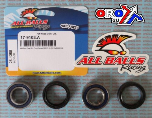 WHEEL BEARING KIT FRONT 01-08 SUZUKI RM125/250, ALLBALLS 25-1363 DIRT