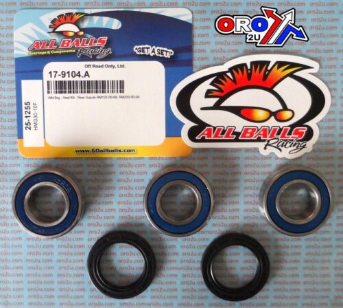 WHEEL BEARING KIT REAR 00-08 SUZUKI RM125/250, ALLBALLS 25-1255 DIRT