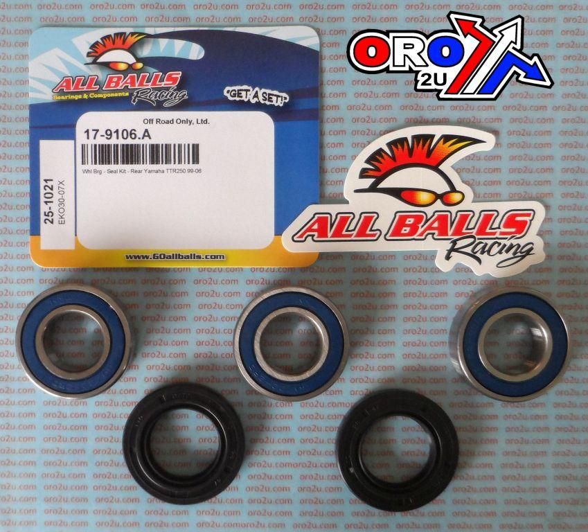 WHEEL BEARING KIT REAR 99-06 YAMAHA TTR250, ALLBALLS 25-1021 ROAD/DIRT - Image 4
