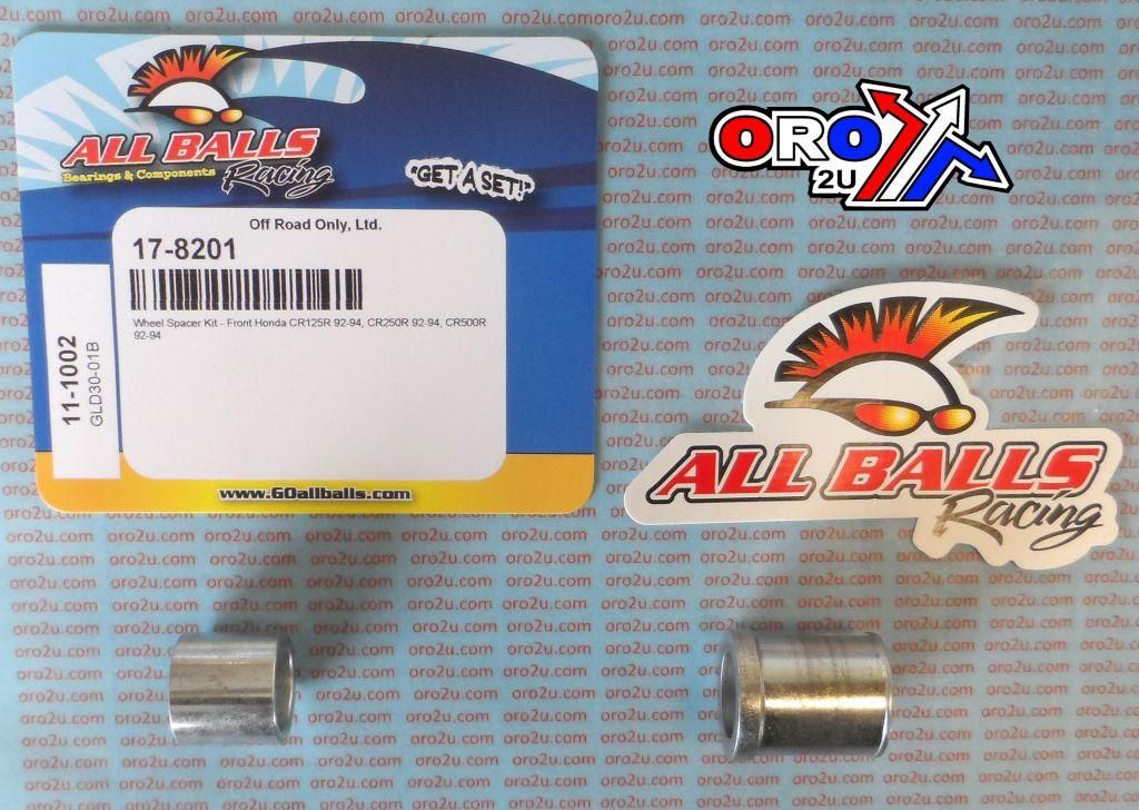 WHEEL SPACER KIT CR 92-94, ALLBALLS 11-1002 HONDA FRONT, Honda CR125R 92-94, CR250R 92-94, CR500R 92-94