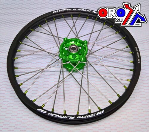 21×1.60 WHEEL KAW BLACK RIM/GREEN HUB/GREEN, NIPPLES, SP177.05.80.51.05