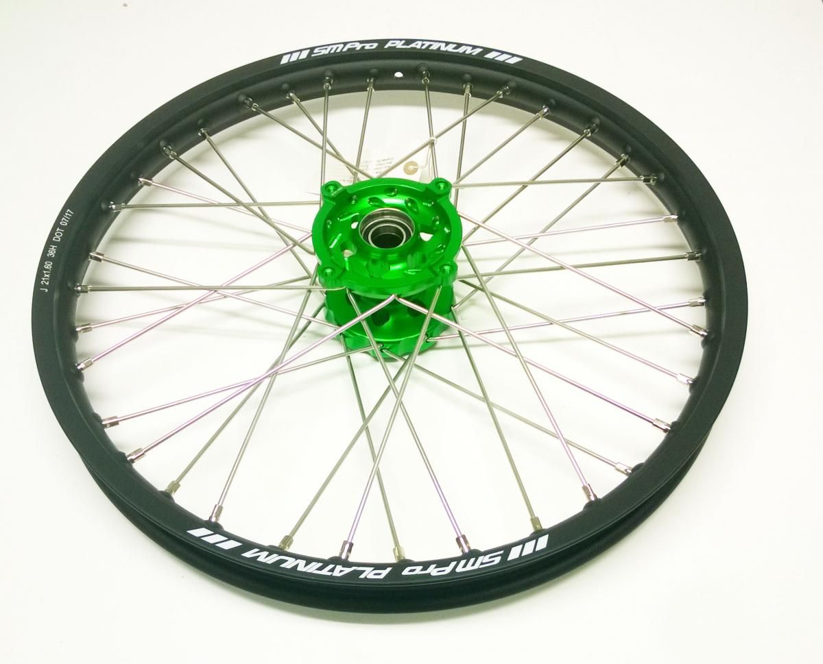 21x1.60 WHEEL KAW BLACK/GREEN, MATT RIM, MX-2002 BLACK MATT RIM, GREEN HUB, SP177.05.80.51.99 MATT RIM - Image 2
