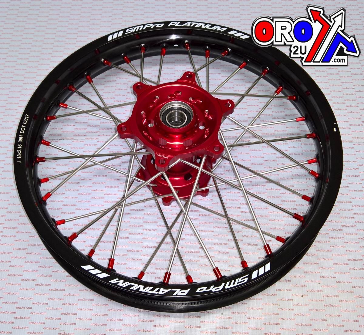 18x2.15 WHEEL GASGAS GLOSS BLACK/RED, MX-6030 GLOSS BLACK RIM, GLOSS RED HUB, SP05803840103 GLOSS RED NIPPLES - Image 2