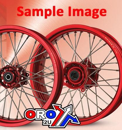 18×2.15 WHEEL HON RED/RED, MX-9123 RIM RED, HUB RED, SP04703840301 BLACK NIPPLES