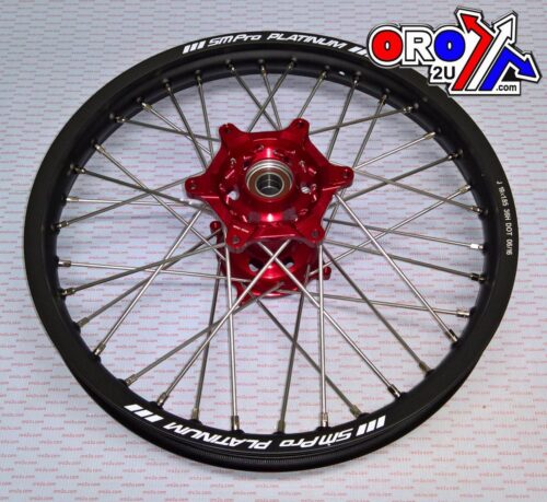19×1.85 WHEEL HON BK MATT/RED, MX-9010 BK RIM / RED HUB, SP01203825199 MATT RIM