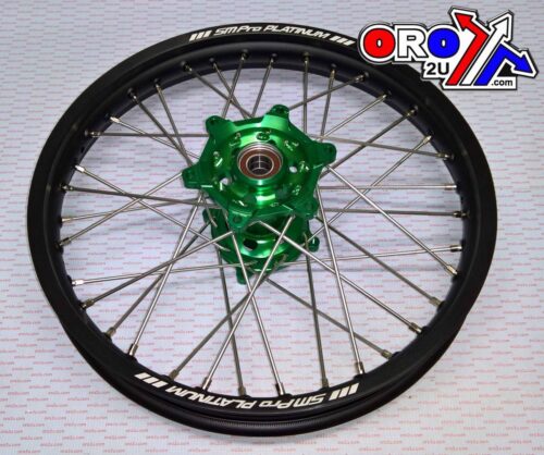 19×2.15 WHEEL KAW BK/GRN RACE, GLOSS RIM, MX-2021 BLACK GLOSS RIM / GREEN HUB, SP053.05.81.01.99