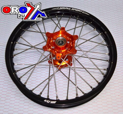 19×2.15 WHEEL KTM BLK/ORANGE, MX-5021 RIM BLACK, HUB ORANGE, SP052.06.81.01.99 GLOSS RIM