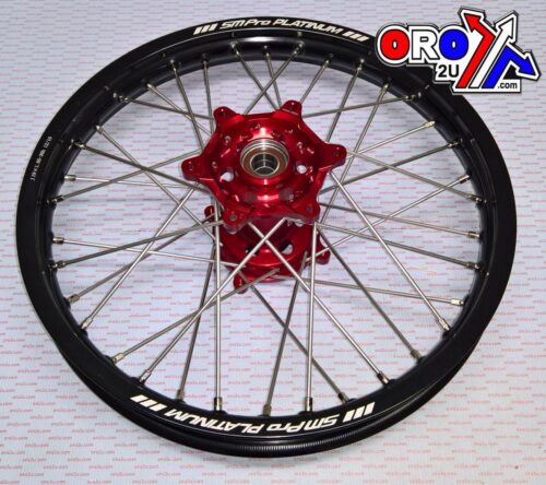 19×1.85 WHEEL RMZ 07-23 PLATINUM, MX-3011 GLOSS BLACK RIM, GLOSS RED HUB, SP063.03.82.01.99 GLOSS RIM