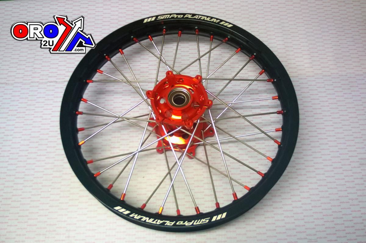 19x1.85 WHEEL KTM BLK/ORG/ORG, MX-5012 BLACK RIM, ORANGE HUB, SP05206820106 G/RIM O/NIPPLES - Image 4