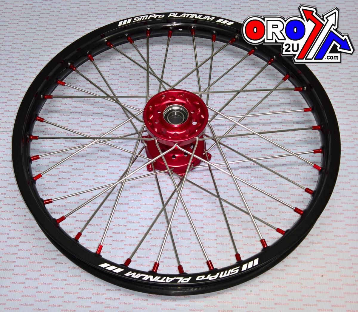 21x1.60 WHEEL GASGAS BLACK/RED, MX-6000 BLACK RIM, RED HUB, RED NIPPLES. GLOSS RIM - Image 2