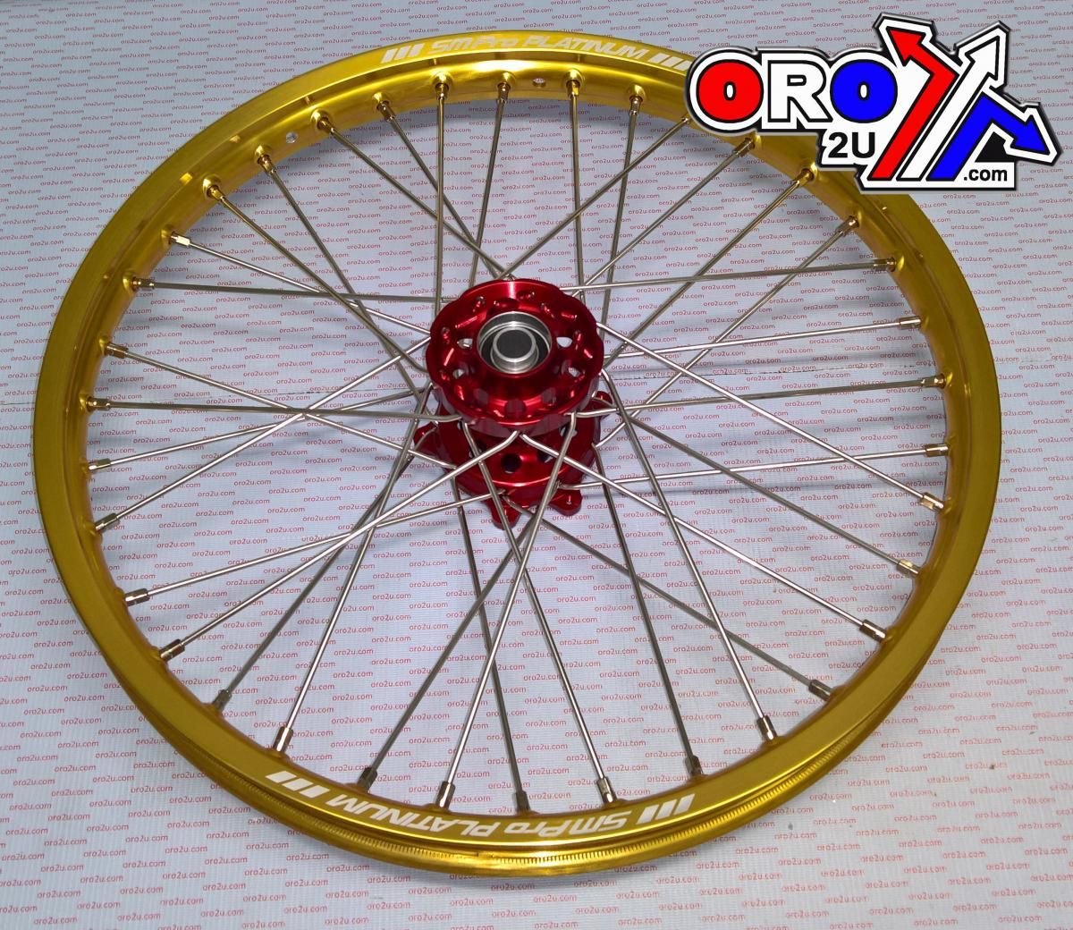 21x1.60 WHEEL HON GD GLOSS/RED, MX-9002 GOLD RIM, RED HUB, SP15303800299 SILVER NIPPLES