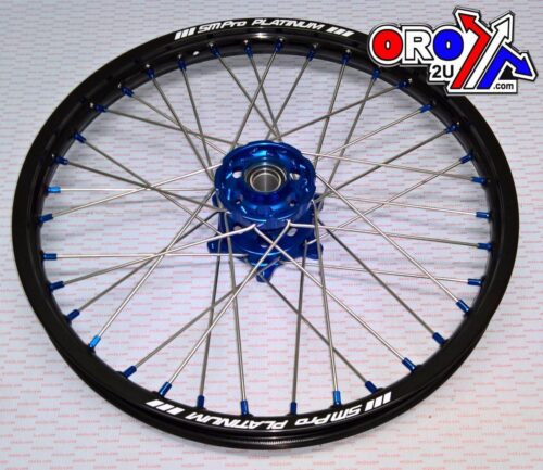 21×1.60 WHEEL KTM GLOSS BLACK/ GLOSS BLUE, GLOSS BLACK RIM, GLOSS/ BLUE HUB/ GLOSS BLUE NIPPLES, SP157.04.80.01.04