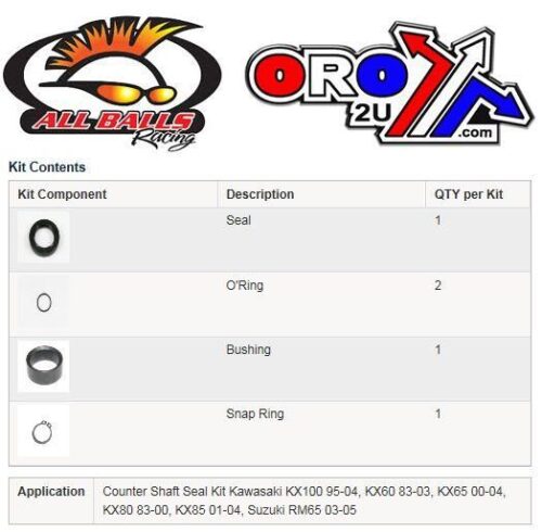 COUNTER SHAFT SEAL KIT KX, ALLBALLS 25-4018 60/65/80/85