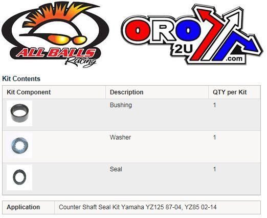 COUNTER SHAFT SEAL KIT YZ125, ALLBALLS 25-4024 YZ85 - Image 2