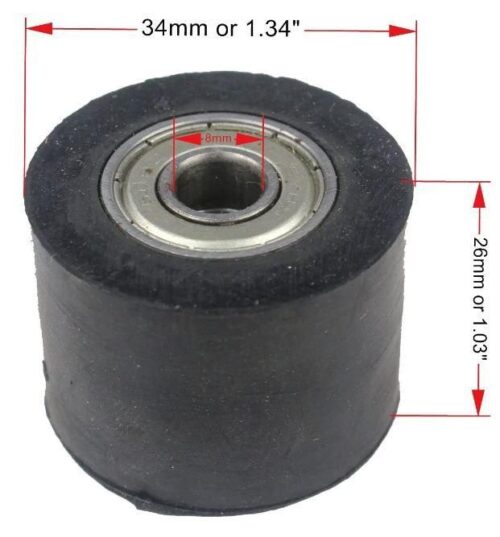 CHAIN ROLLER BLACK IDxODxW 8x34x26, LONG LASTING / 34MM OD