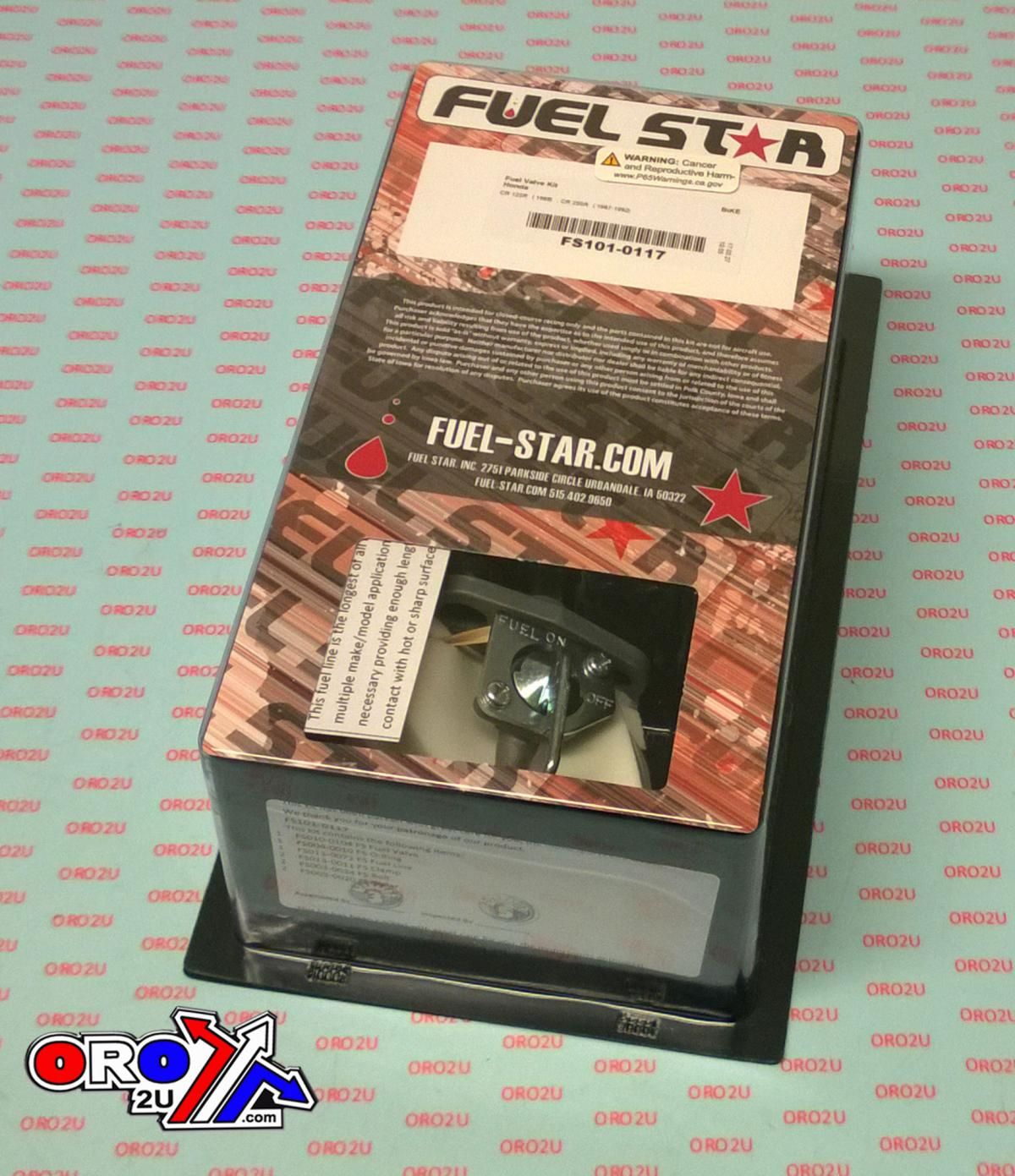 FUEL VALVE KIT CR125R CR250R, Fuel Star FS101-0117 HONDA DIRT, TAPE / PETCOCK / CLIPS / PIPES / BOLTS - Image 2