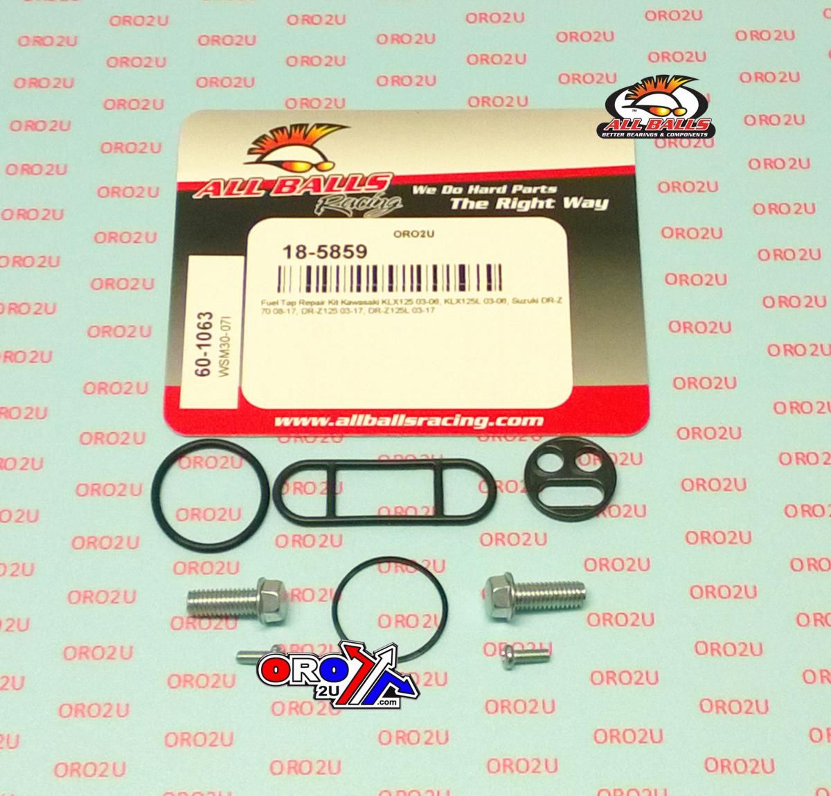 FUEL TAP REPAIR KIT ALLBALLS, ALLBALLS 60-1063 KAW KLX125/SUZ DR-Z 50/70/125 03-21 - Image 2