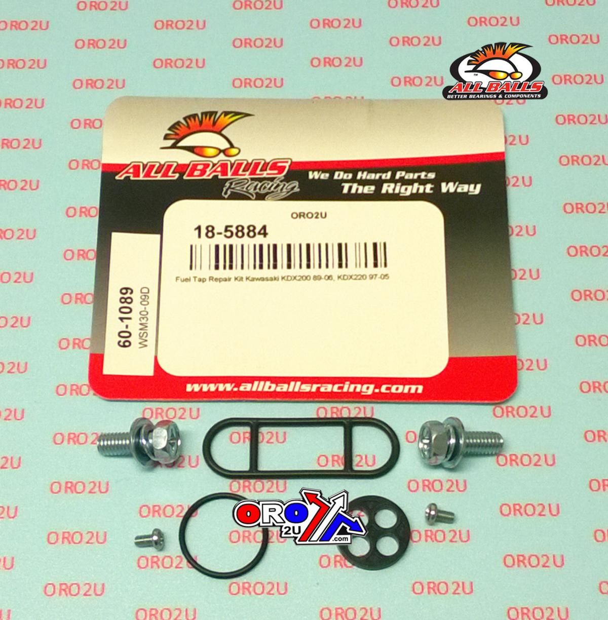 FUEL TAP REPAIR KIT ALLBALLS, ALLBALLS 60-1089 KAW KDX 200/220 89-06