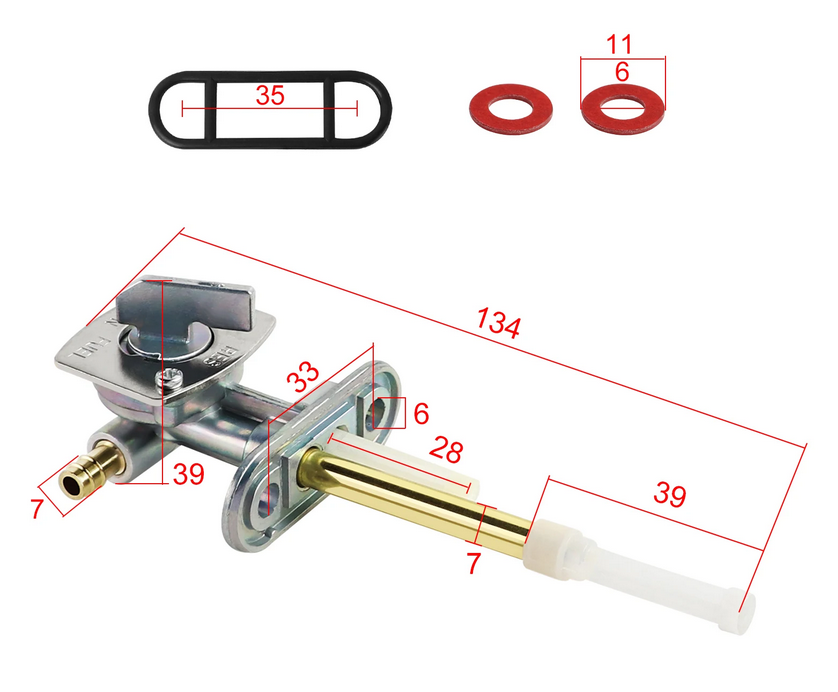 FUEL PETCOCK TAP KAWASAKI BAYOU KLF 300 NINJA KDX KFX KLX KLR 80 220 250 300 650