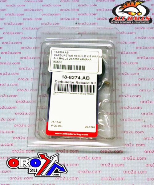 CARBURETOR REBUILD KIT 07-11 YAM WR450F, ALLBALLS 26-1266 DIRT