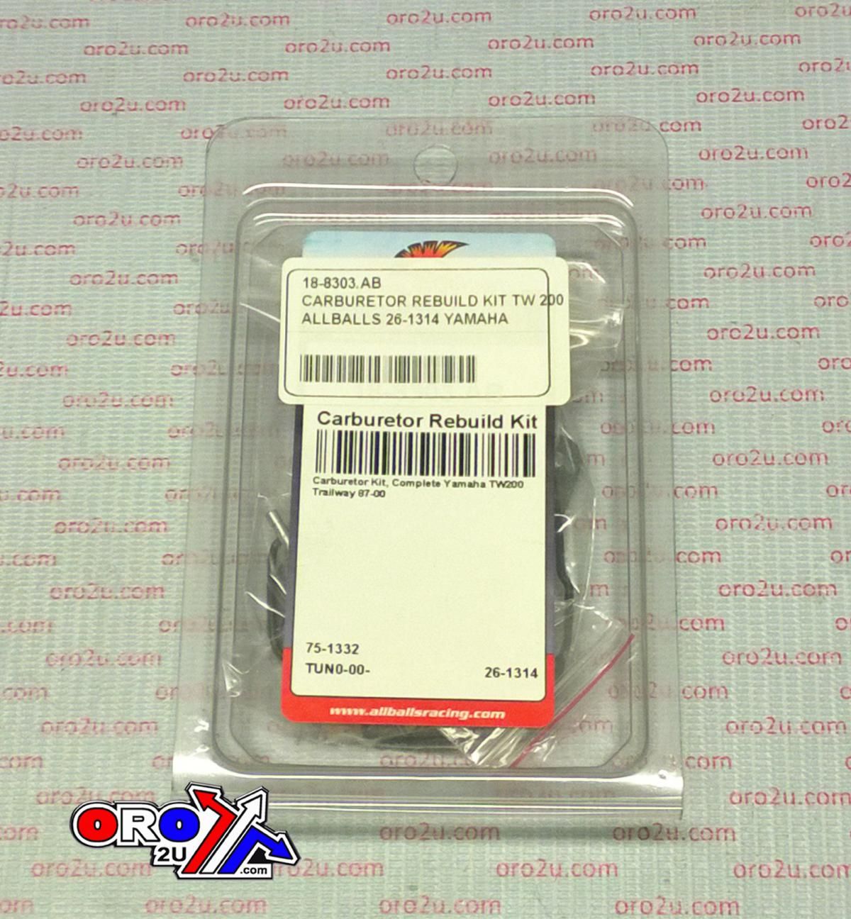 CARBURETOR REBUILD KIT 87-00 YAM TW200, ALLBALLS 26-1314 DIRT - Image 3