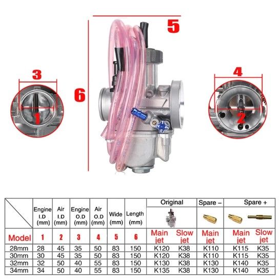 CARBURETOR 32mm BORE KTM 125 150 200 250cc - Image 3