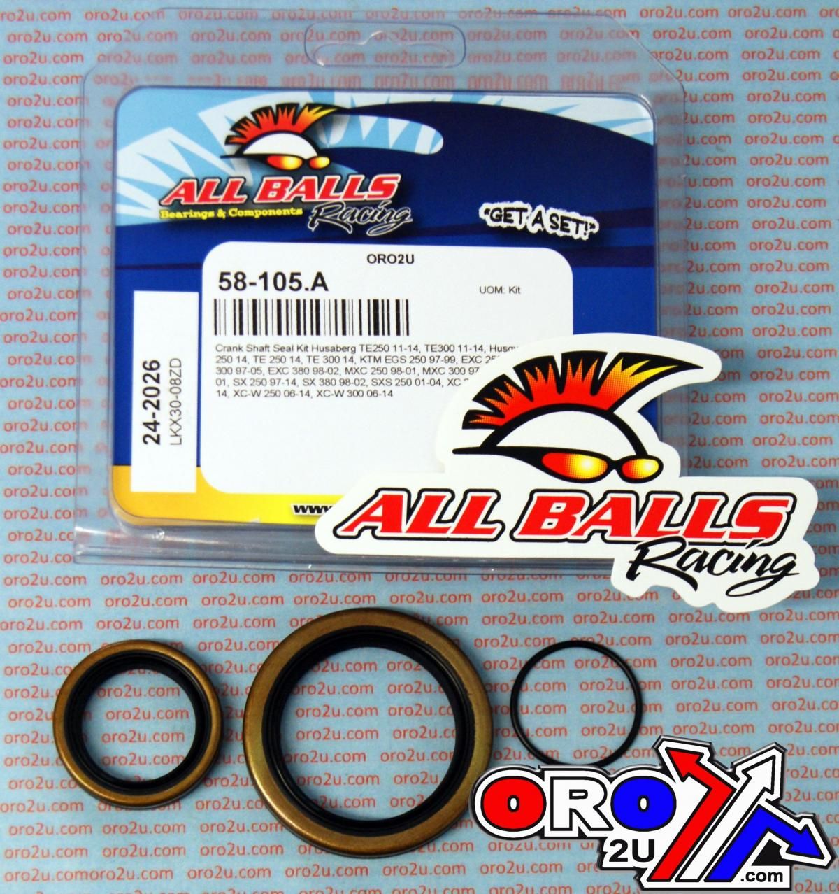 CRANKSHAFT SEAL KIT 97-22 GASGAS/HUSABERG/HUSKY/KTM, ALLBALLS 24-2026 DIRT - Image 3