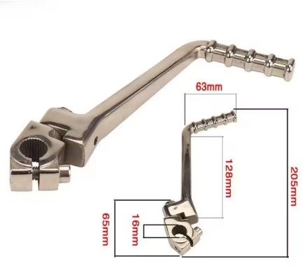 KICK START LEVER 16mm SHAFT SILVER KAWASAKI KX60 65 80 100 13064-1154 - Image 2
