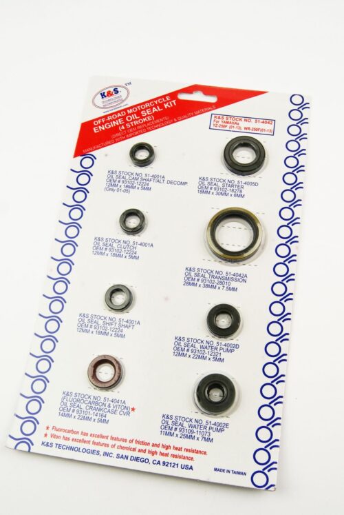 OIL SEAL SET 01-11 YZF WRF 250, K&S 51-4042 ENGINE YAMAHA