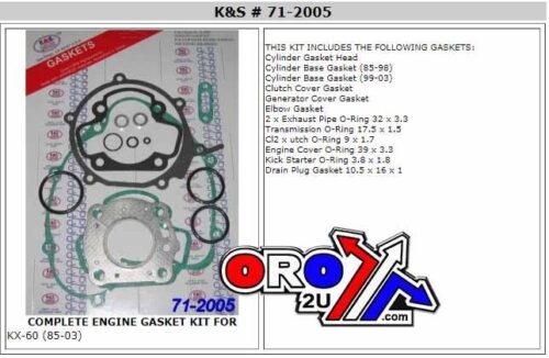 GASKET FULL SET 85-04 KX60 RM KS71-2005