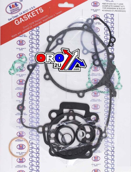 GASKET FULL SET 00-18 KX65RM65, SET COMPLETE K&S 71-2006