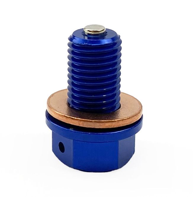 MAGNETIC OIL DRAIN PLUG M10x1.25, YZ 125 250 YZF 250 450 WRF, BLUE - Image 2