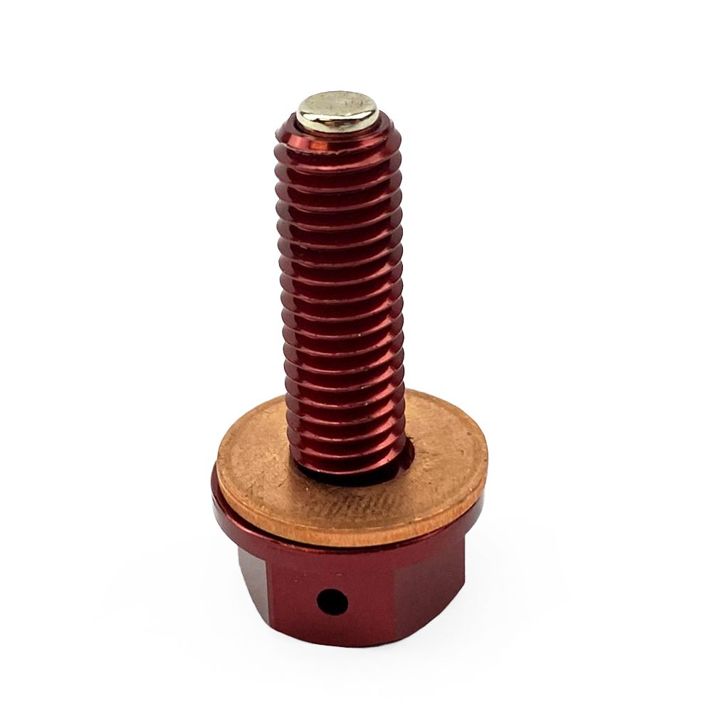 MAGNETIC OIL DRAIN PLUG M8x1.25, CRF 250R 250X, RED - Image 3