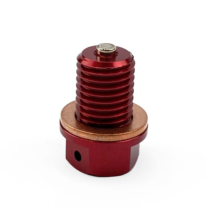 MAGNETIC OIL DRAIN PLUG M12x1.50, 90015-KA3-711, 90340-12006-00, RED