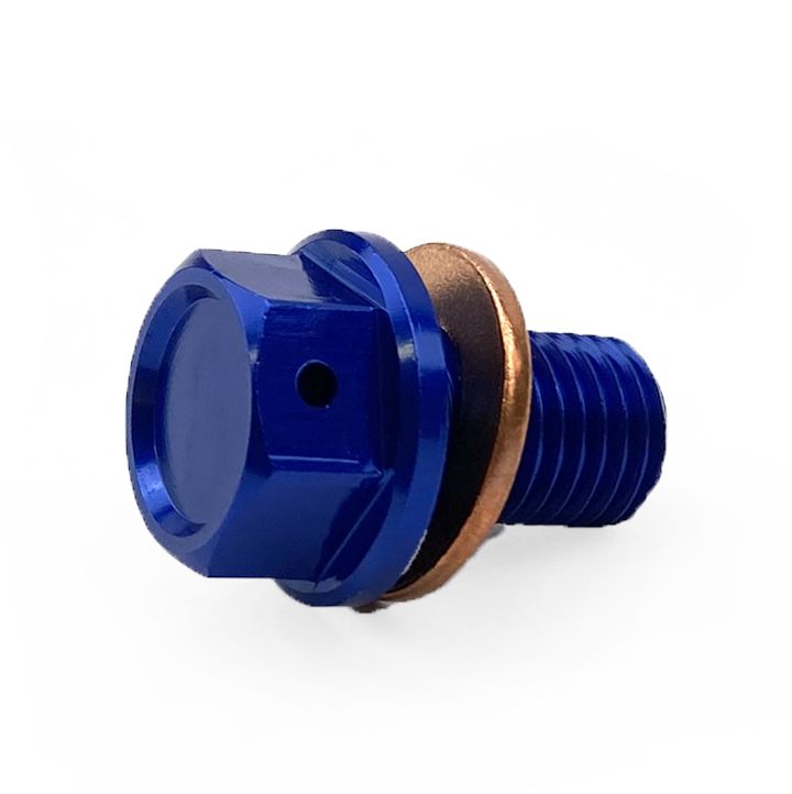 MAGNETIC OIL DRAIN PLUG M10x1.25, YZ 125 250 YZF 250 450 WRF, BLUE - Image 3