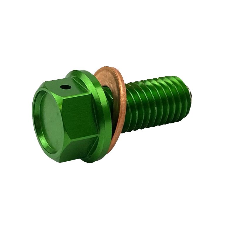 MAGNETIC OIL DRAIN PLUG M10x1.50, KX 450 F KLX 450 R, GREEN - Image 3