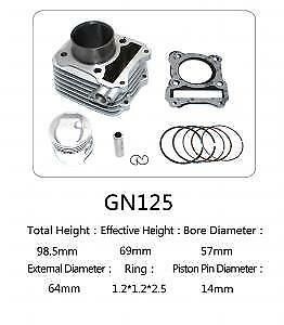 CYLINDER REBUILD KIT DR125 STD SUZUKI DR GZ GS GN125 11210-05211-0F0